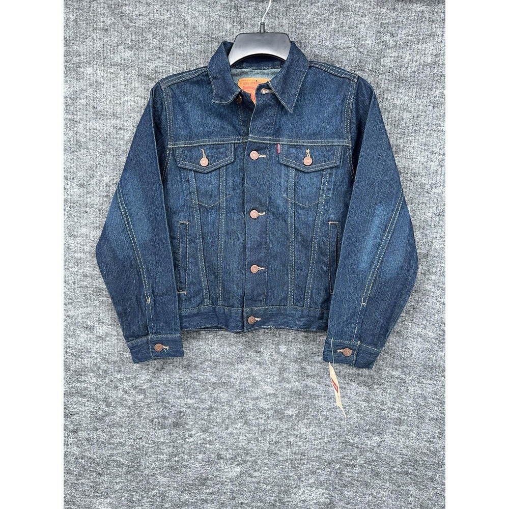 Levi's Denim Jacket Youth Medium 10-12 Blue Trucker Button Front Classic Pockets